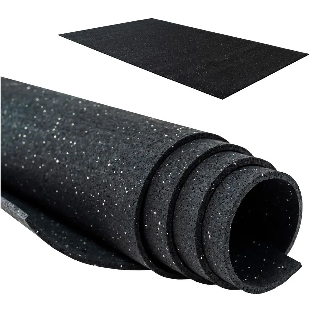 Tapis de Protection Sol Musculation Antidérapant 195x91cm THUNDER Noir