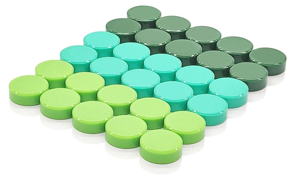 Magnete für Magnettafeln - 30-teiliges Set Mini-Magnete, stark, klein, rund, farbenfroh, für Whiteboards und Kühlschränke, starke Haftung, für...