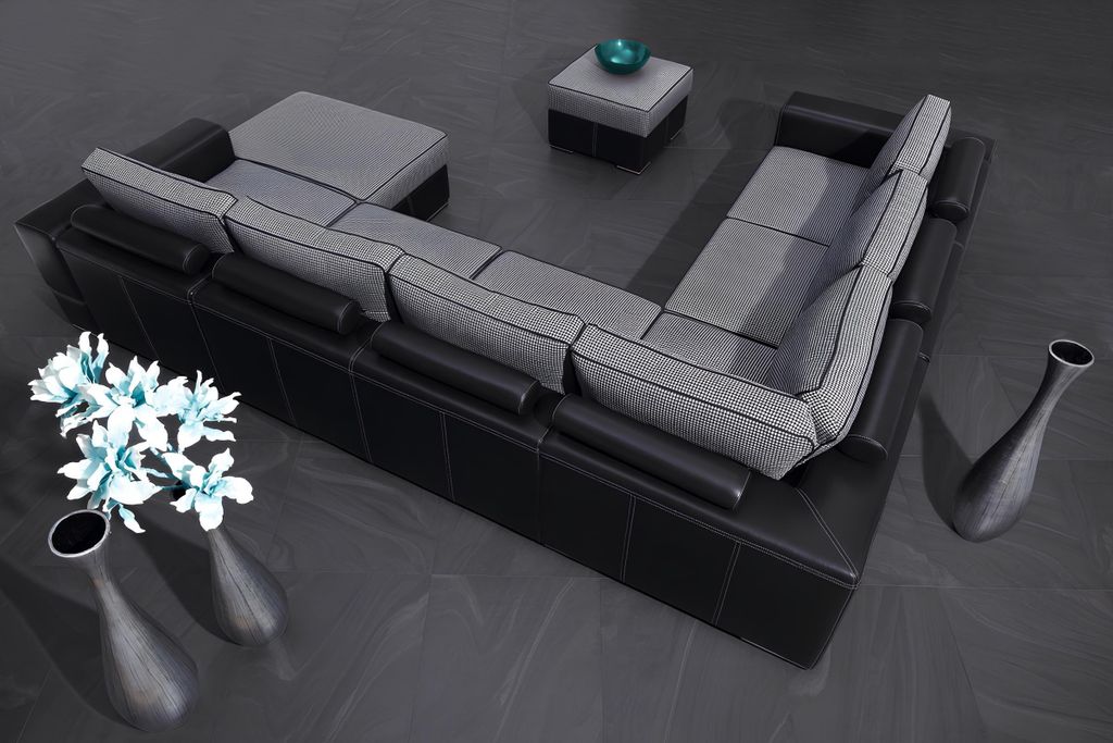 Wohnlandschaft U-Form Bettfunktion Stoff Ecksofa Couch Design Polster Textil Neu