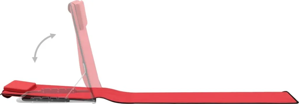 Dossier inclinable et structure en acier pour ce tapis de plage rouge