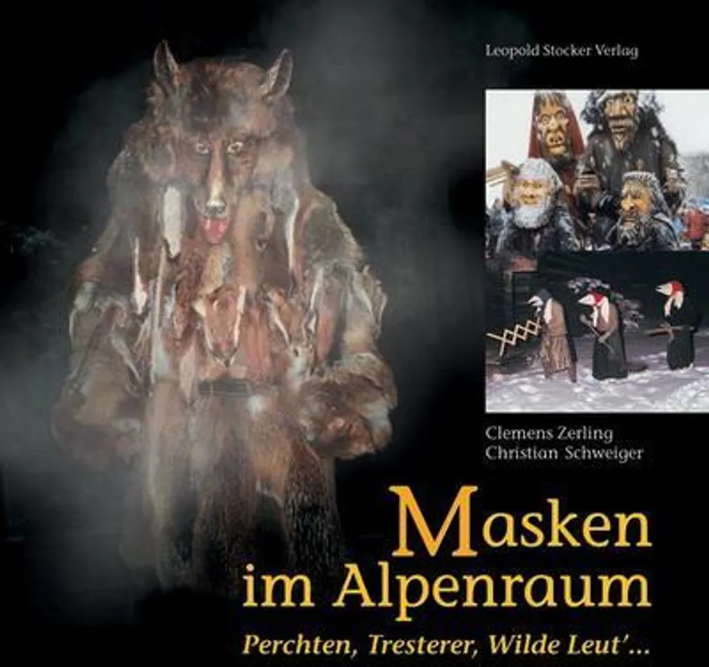 Masque Traditionnel Alpin pour Carnaval et Fêtes Folkloriques Locales