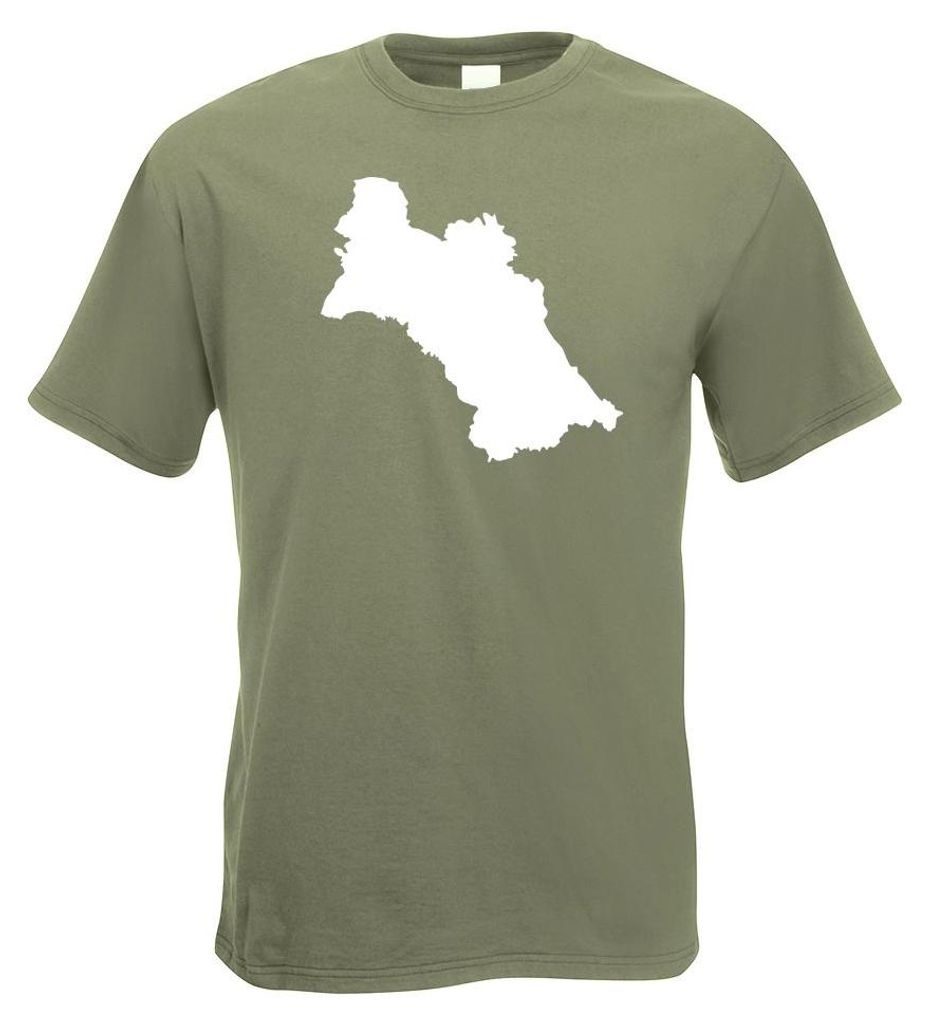 Kiwistar - T-Shirt - Olive - Tukmenistan Umriss Kontur Herren Funshirt Bedruckt Design Sprüche Spruch Motive - mit Motiv Bedruckt - Funshirt Desig...