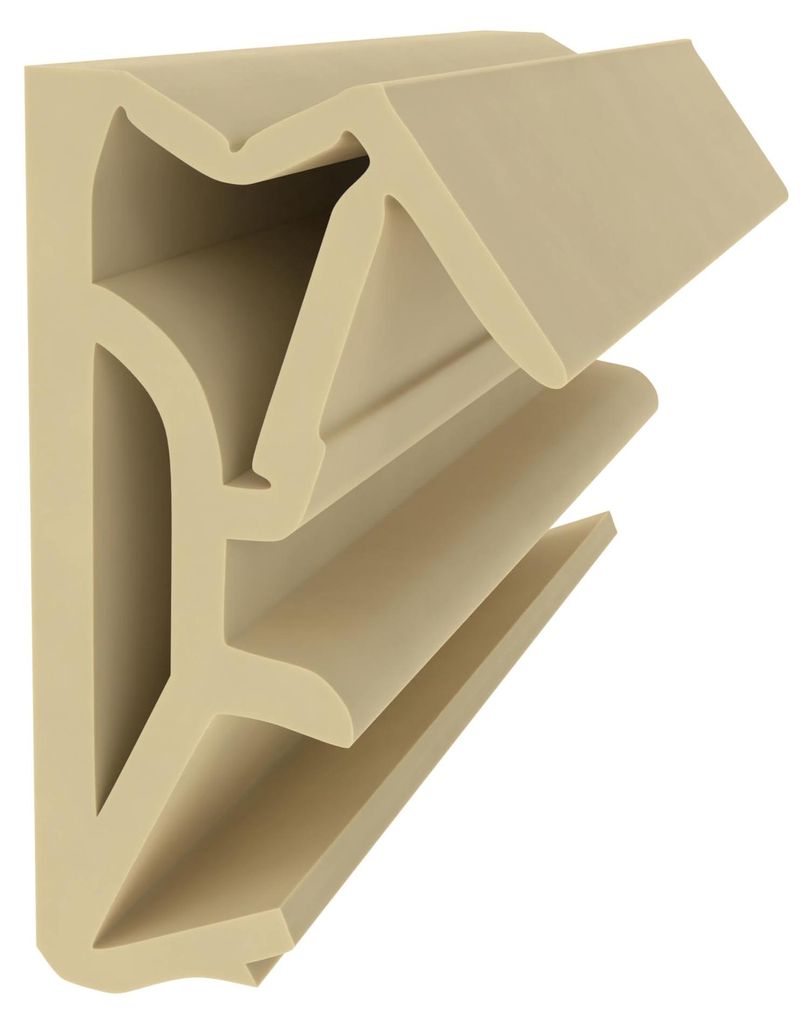 Flügelfalzdichtung 12 mm Falzhöhe für Holzflügel - Beige - 6 Meter - Fensterdichtung - Silikon - Holzfenster
