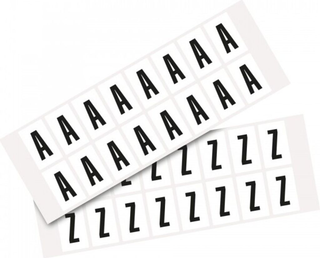Dreifke Aufkleber I Kombipackung Buchstabe A-Z, weiß/schwarz, Folie, SH 25mm...