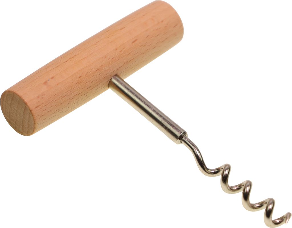 FACKELMANN 31084 Korkenzieher Fair aus Buche/Metall, Holz, Beige/Silber, 11 x 7.9 x 2 cm