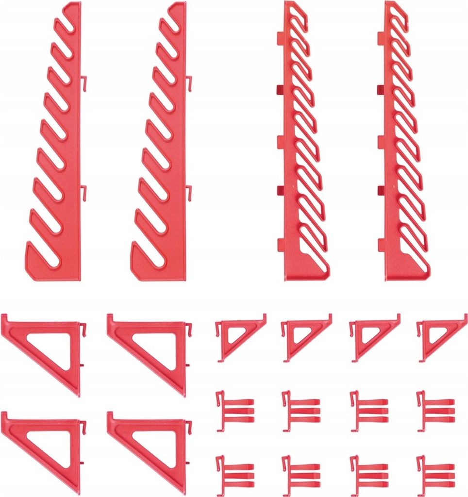 Sada držiakov BINEER HOOKS na montáž panelov, červená, 20 Obrázok produktu 22