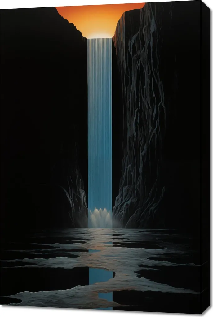 Quadro 60x90 cm Cascata di Luce: Arredo Parete LED per Salotto Elegante