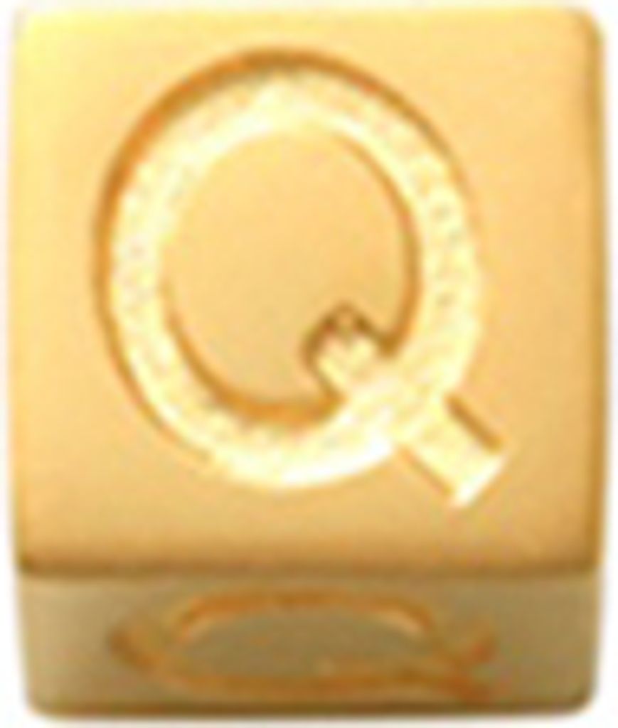 9NBG-912Q 14 Krt. golden cube (38+4+3) letter Q
