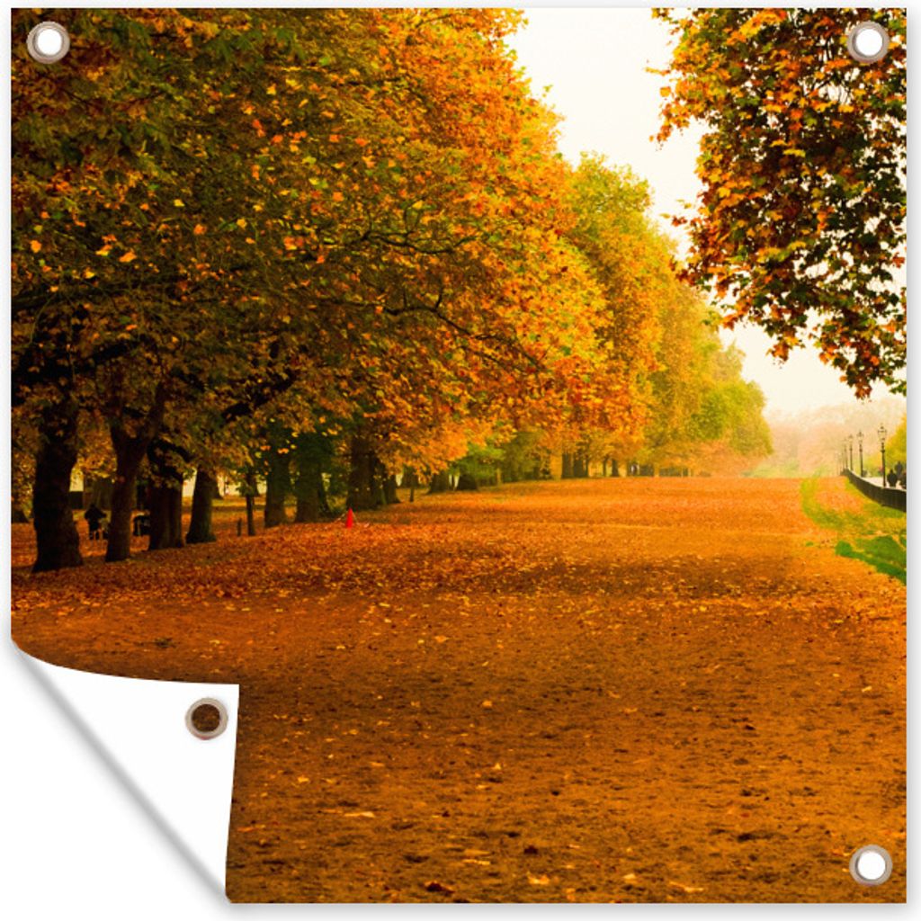 MuchoWow 50x50 cm Outdoor-Poster Gartendeko Sichtschutz Garten Poster für den Garten Herbst - London - England