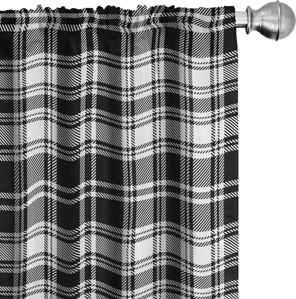 ABAKUHAUS Abstrakt Vorhänge, Gardinen, Britisches Tartan-keltisches Muster mit vertikalem horizontalem symmetrischem Streifen-Bild, 2 Stück 75 x ...