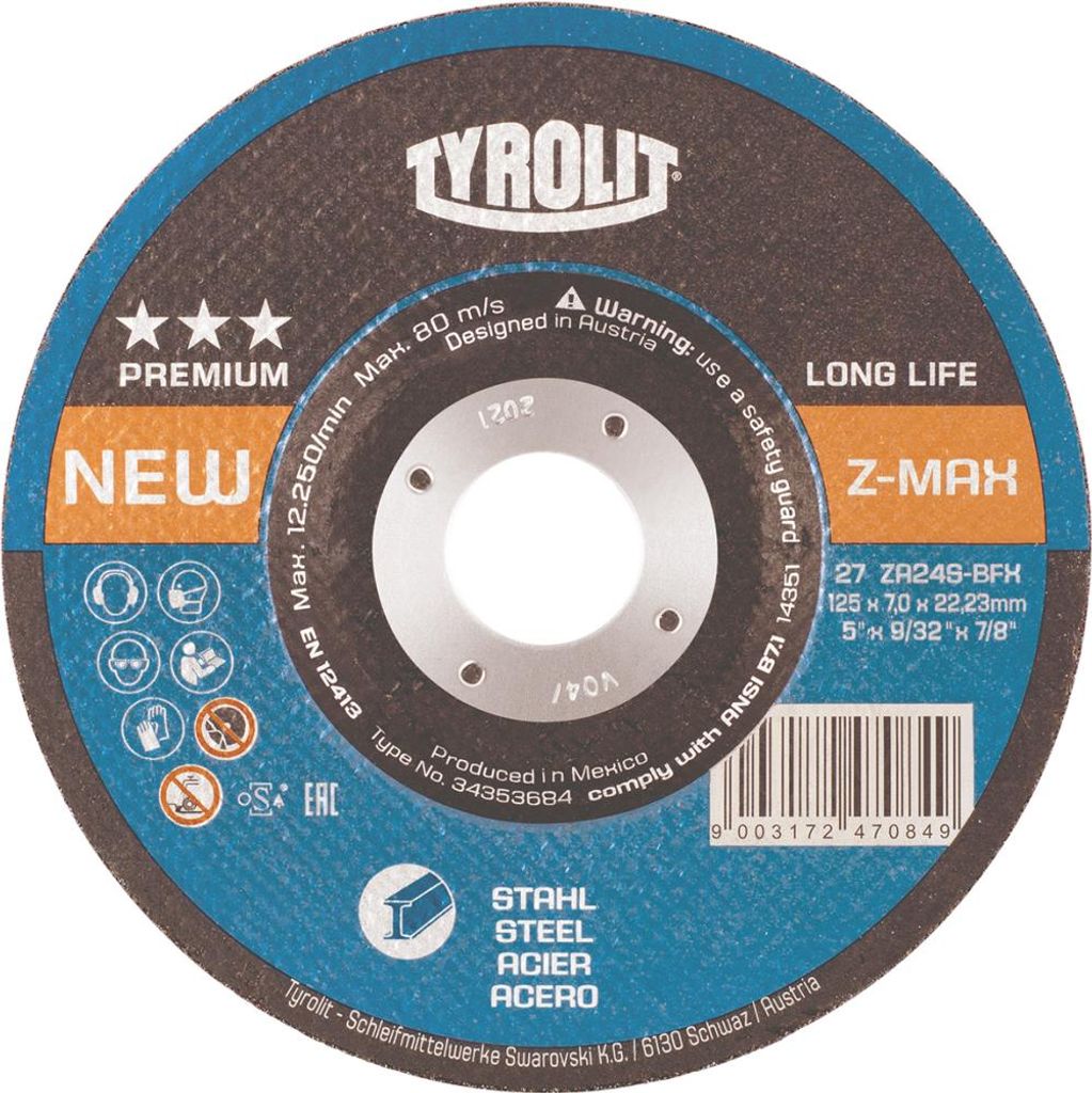Schruppscheibe Z-MAX 115x7mm ZA24S-BFX Tyrolit