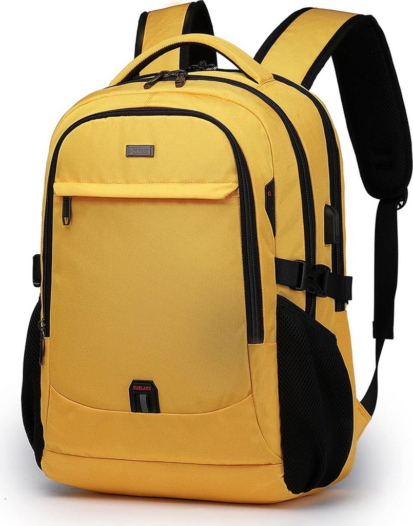 MODFU Laptoprucksack Laptop Rucksack Wasserbeständig Laptoptasche für 18 zoll Laptop mit USB-Anschluss, Anti-Diebstahl, Backpack mit Laptopfach,Gelb