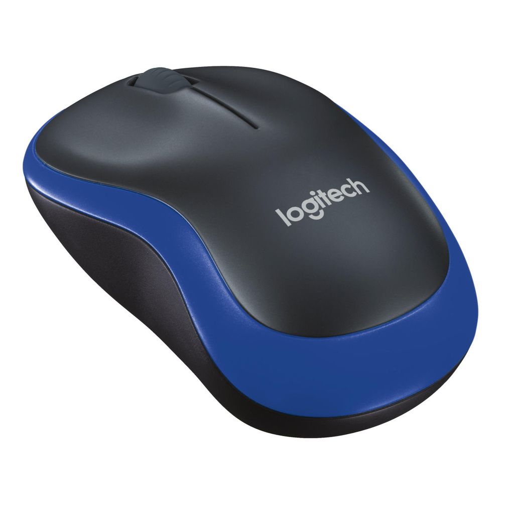 Maus M185 Wireless Optisch schwarz/blau Produktbild 