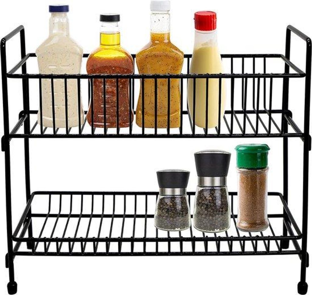 Stehendes Gewürzregal Glasbrett Organizer 2 Ebenen