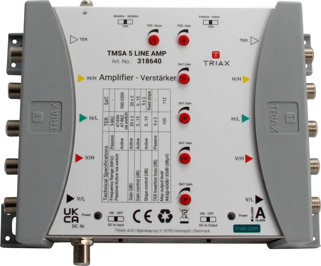 Amplificateur TRIAX réglable 5-20 dB TMS/CKR 5 entrées haute qualité