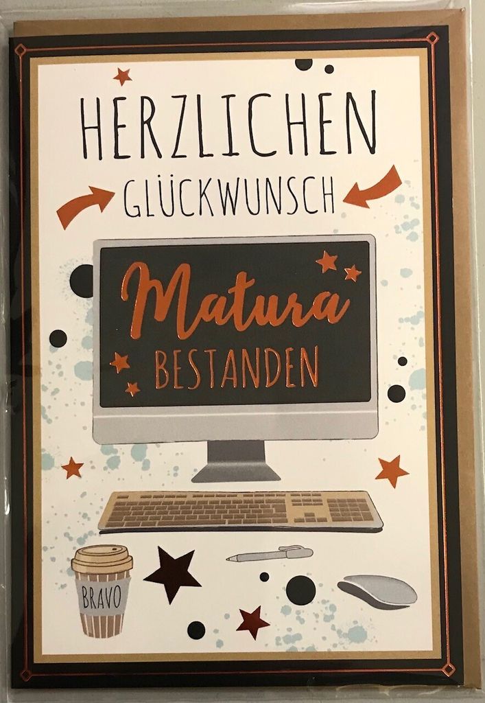 Matura - Glückwunschkarte Briefumschlag- Matura bestanden
