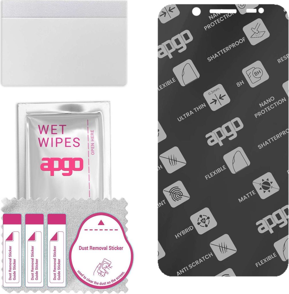apgo Hybrid Schutzglas, Matt, kompatibel mit Ulefone Power Armor 16S, Flexible Nano Glass, toller Ersatz für Hartglas, kratzfester Displayschutzgl...