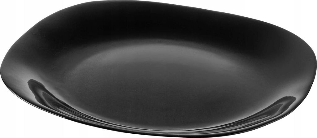 Teller - Essteller/Lunchteller - 28 cm - Rund - Glas - Flach - Fliesenmuster - Schwarz