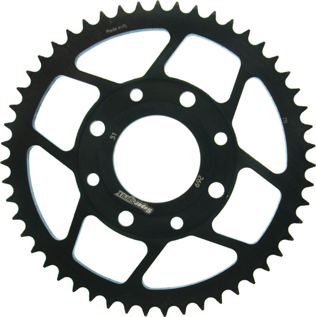 Stahl-Kettenrad Supersprox 428 - 51Z (schwarz) RFE-269:51-BLK|ID 58,0 LK 90,0 4-Loch/4-Loch