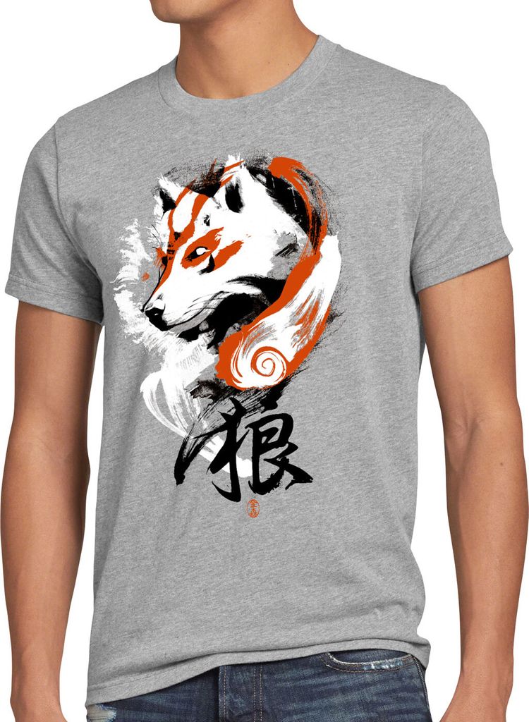 A.N.T. Kami Herren T-Shirt japan videospiel amaterasu sumi-e okami