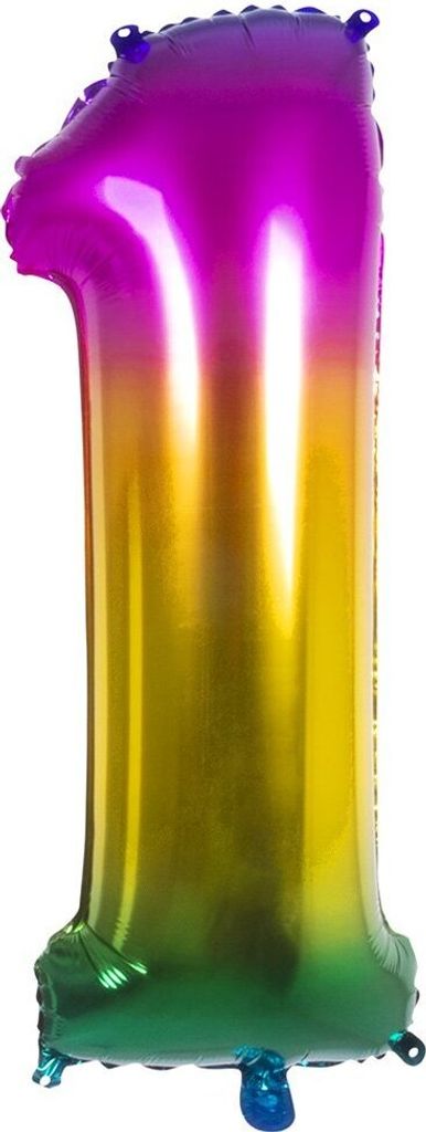 Folienballon 1 rainbow 86 cm Produktbild 