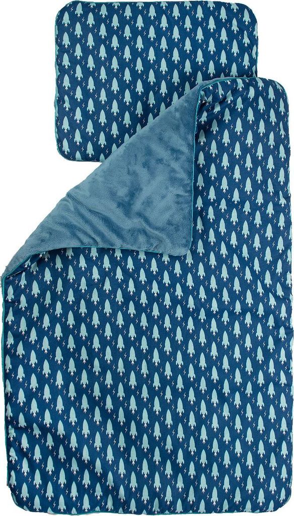 Babydecke-Set Raketenwagen Minky Baumwolle antiallergisch Decke 50x75 cm Kissen 30x35 cm