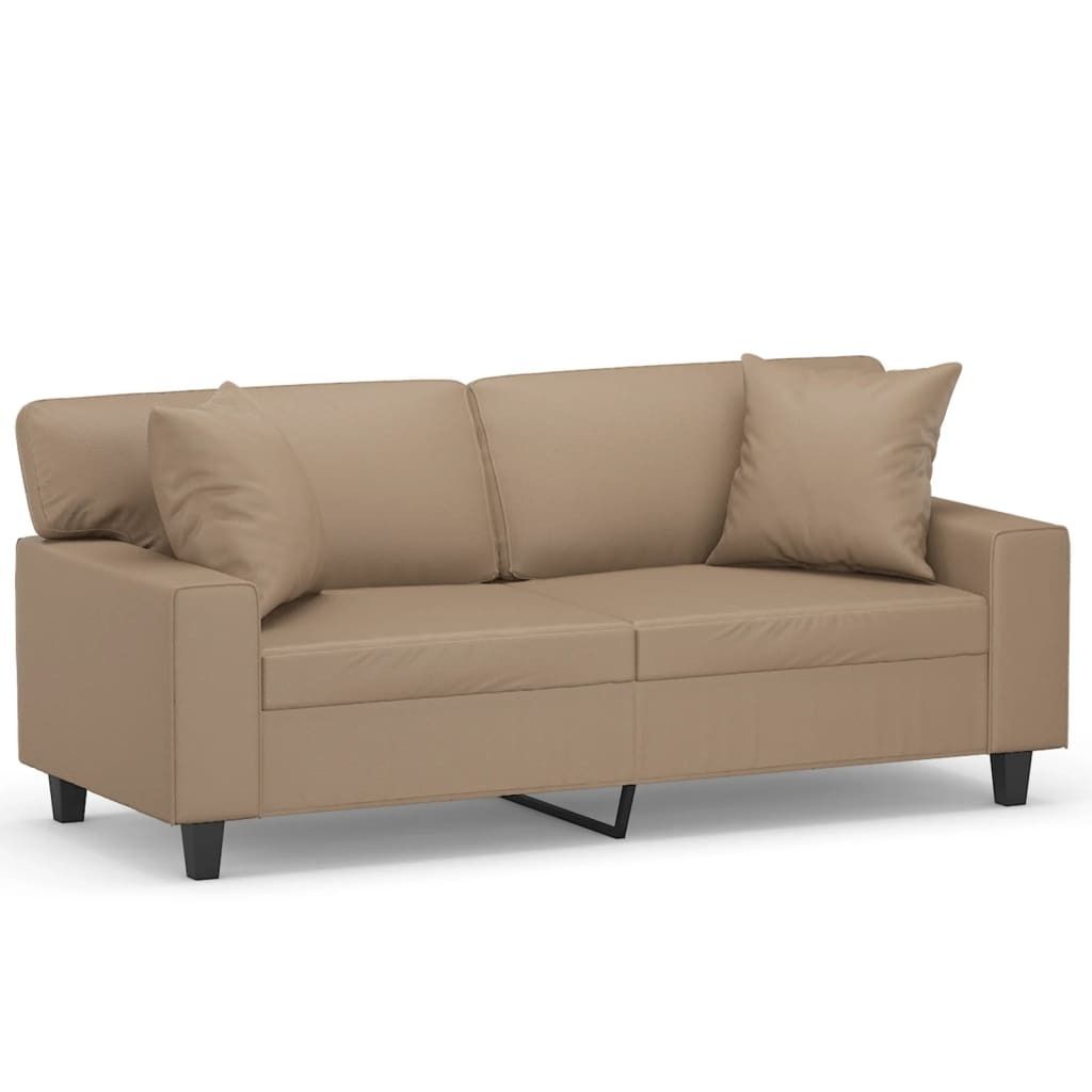 vidaXL 2-Sitzer-Sofa mit Zierkissen Cappuccino-Braun 140 cm Produktbild 
