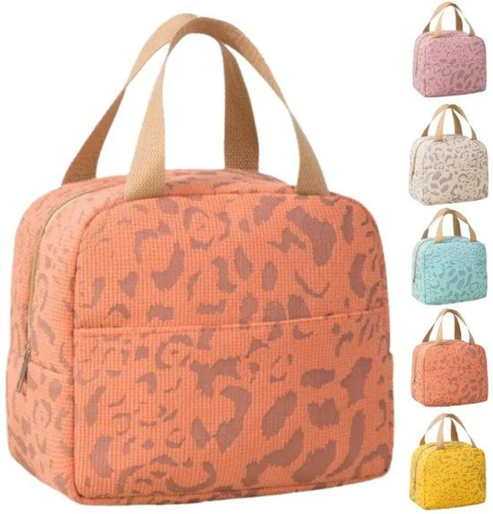 Sac isotherme repas réutilisable orange en aluminium pour déjeuner