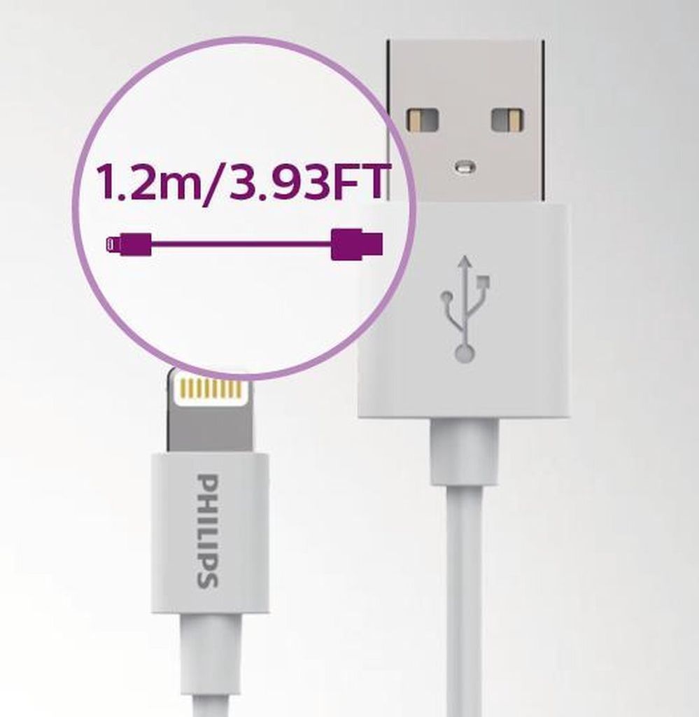 Philips Apple Lightning Kabel - DLC2103V - USB-A zu Lightning - 1.2M - Weiß