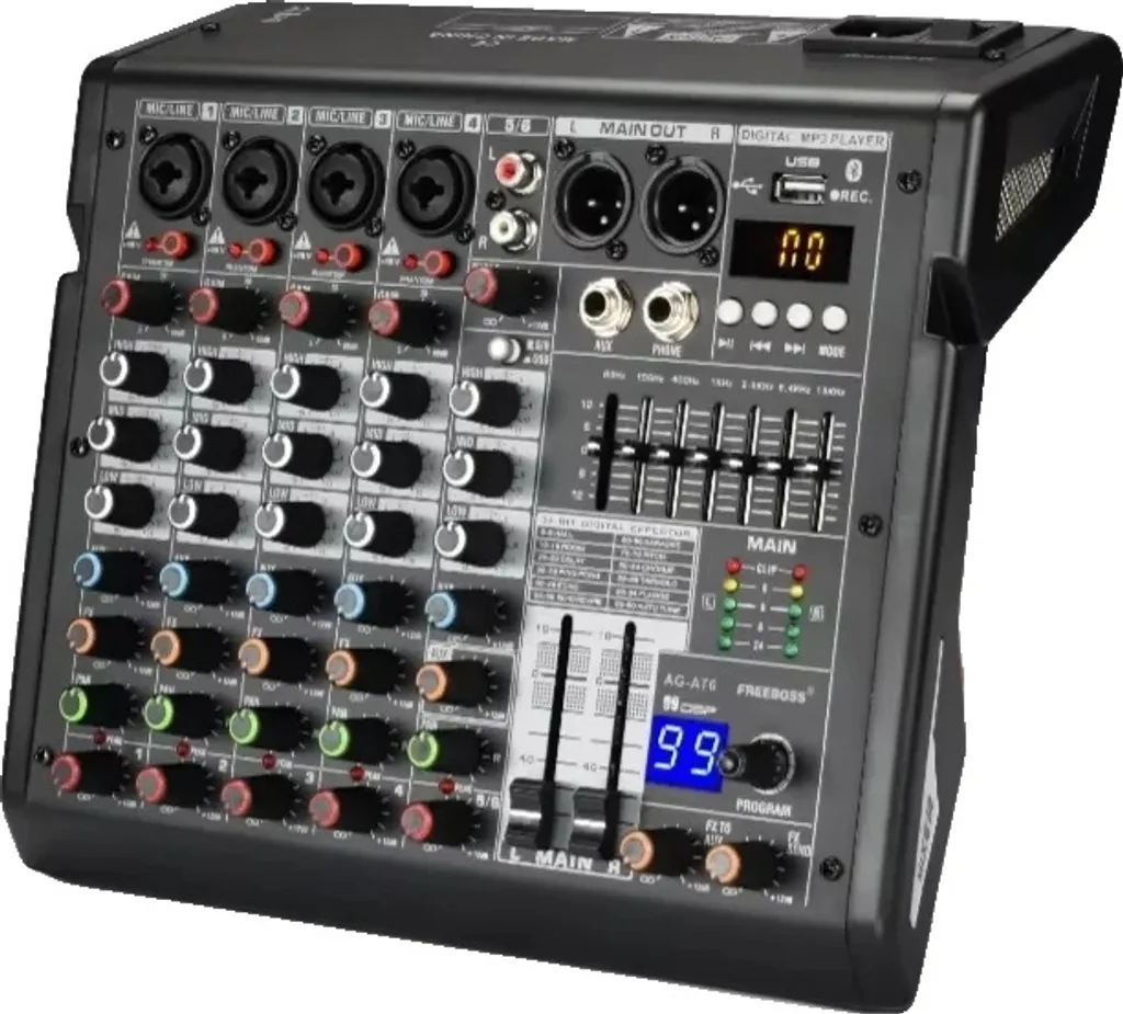 Table de Mixage 6 Canaux Bluetooth Freeboss pour Home Studio et DJ