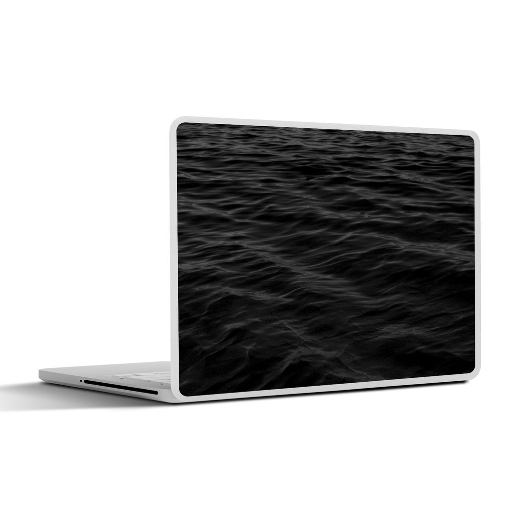 MuchoWow Laptop Aufkleber Sticker Cover Wellen - Wasser - Schwarz - Weiß 32.5x23.5 cm - Sticker für Laptop - Selbstklebend