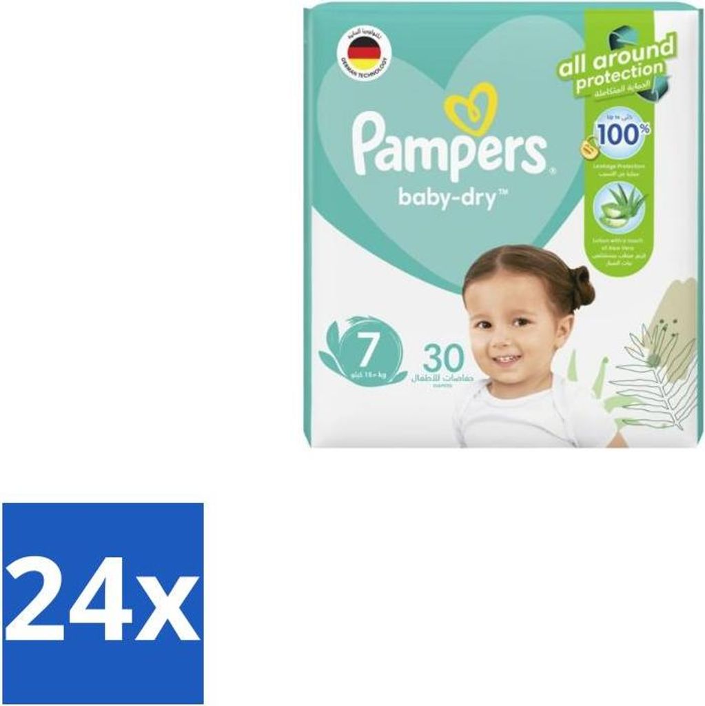 Pampers – Windeln – Active Baby Dry Größe 7 – 30 Windeln - Vorteilspack - 24 Stücke