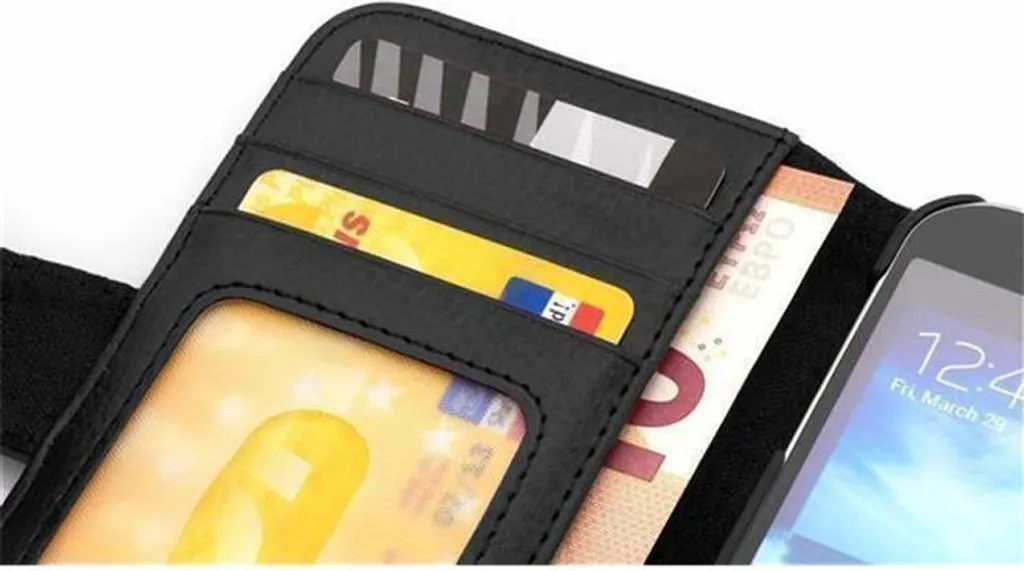 Cadorabo custodia per HTC ONE M10 in nero cover posteriore cellulare protettiva cover libro custodia libretto slot per schede - 2