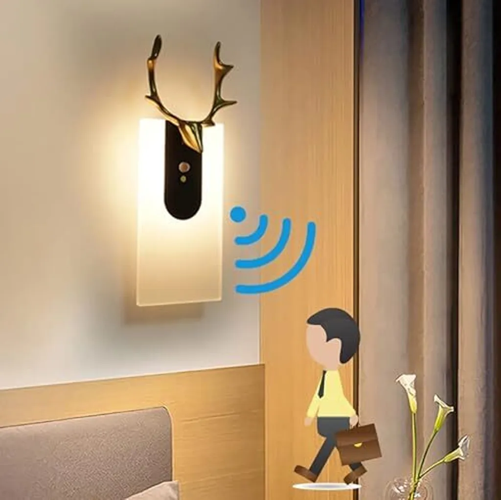 Lampada Parete LED Moderna Ricaricabile - Sensore Movimento 3000K Acrilico
