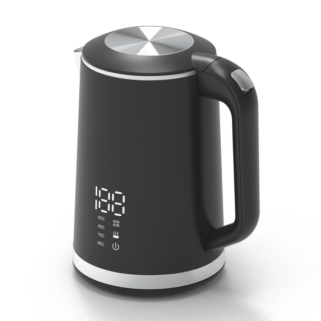 Tekoo Wasserkocher Edelstahl-Wasserkocher mit Memory-Funktion & LED-Display, 1,5L