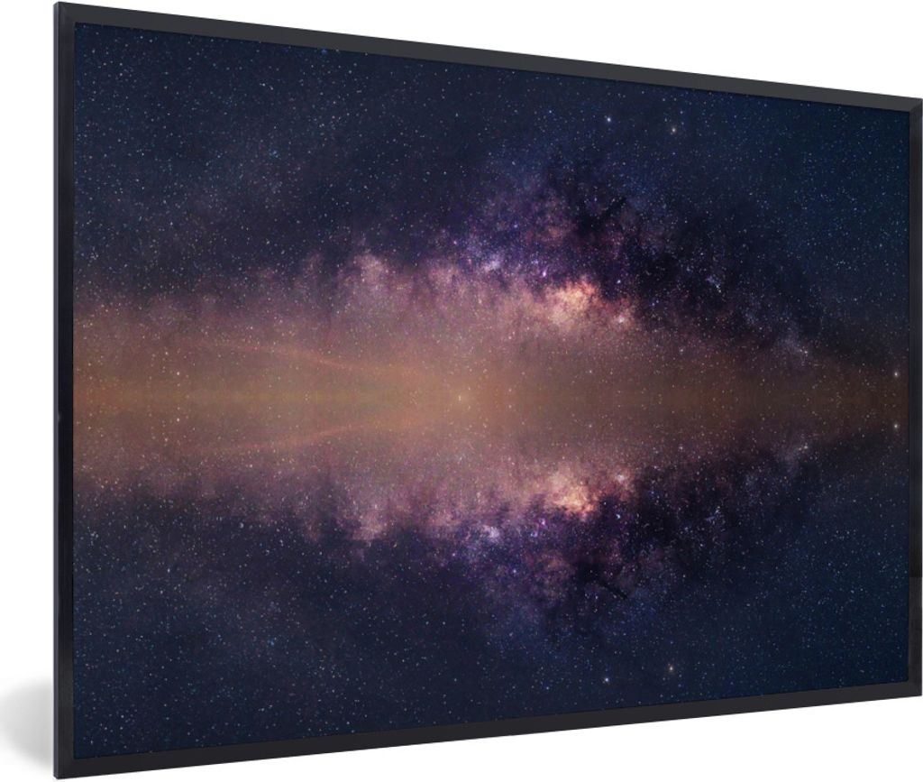 MuchoWow Gerahmtes Poster Die Milchstraße an einem blauen Himmel 30x20 cm - Poster mit Schwarzem Bilderrahmen Wandposter Rahmen Foto Bilder - Ku...