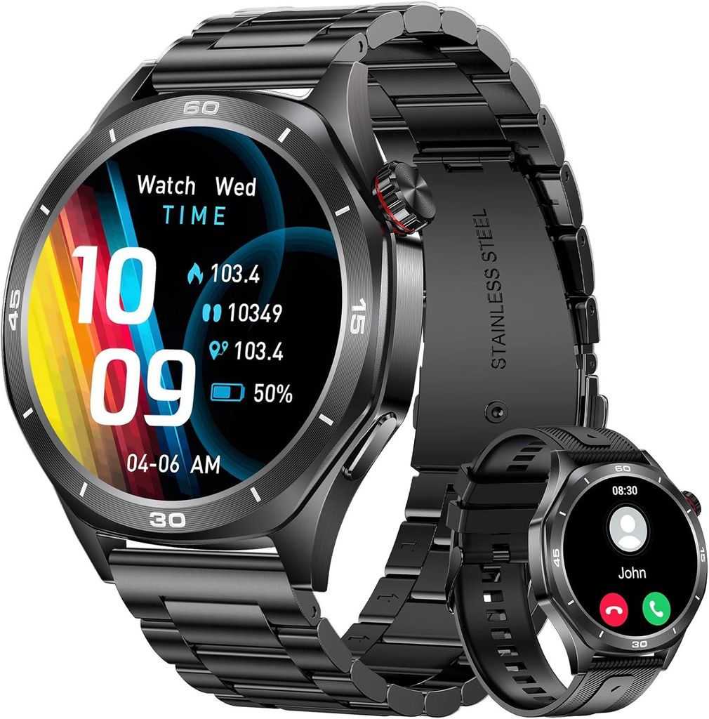 MEGALITH Smartwatch Herren mit Bluetooth, 113+ Sportmodi, Gesundheitsüberwachung, IP67 wasserdicht, HD-Display & langer Akkulaufzeit