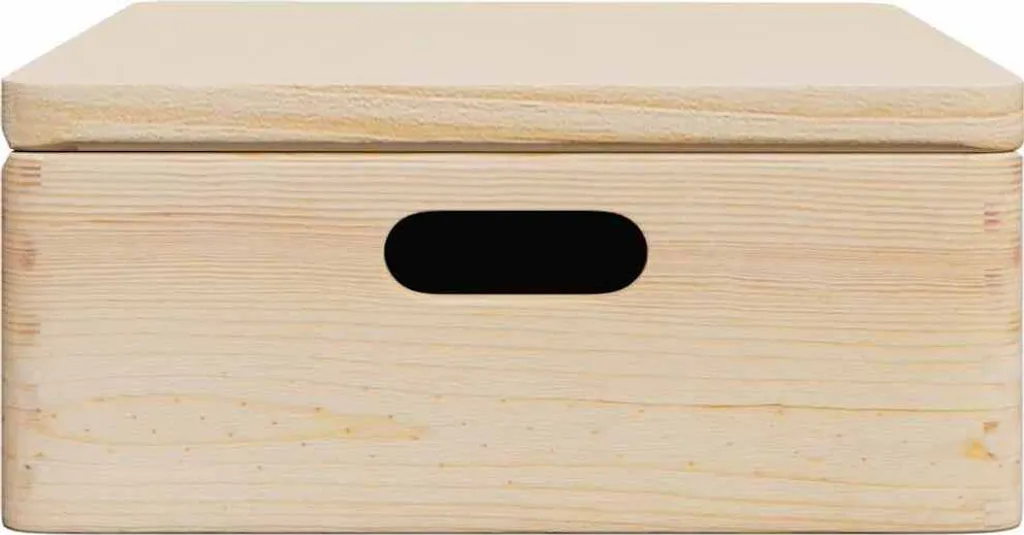 Scatola in Legno Grezzo con Coperchio 40x30x13 cm per Decoupage - 5