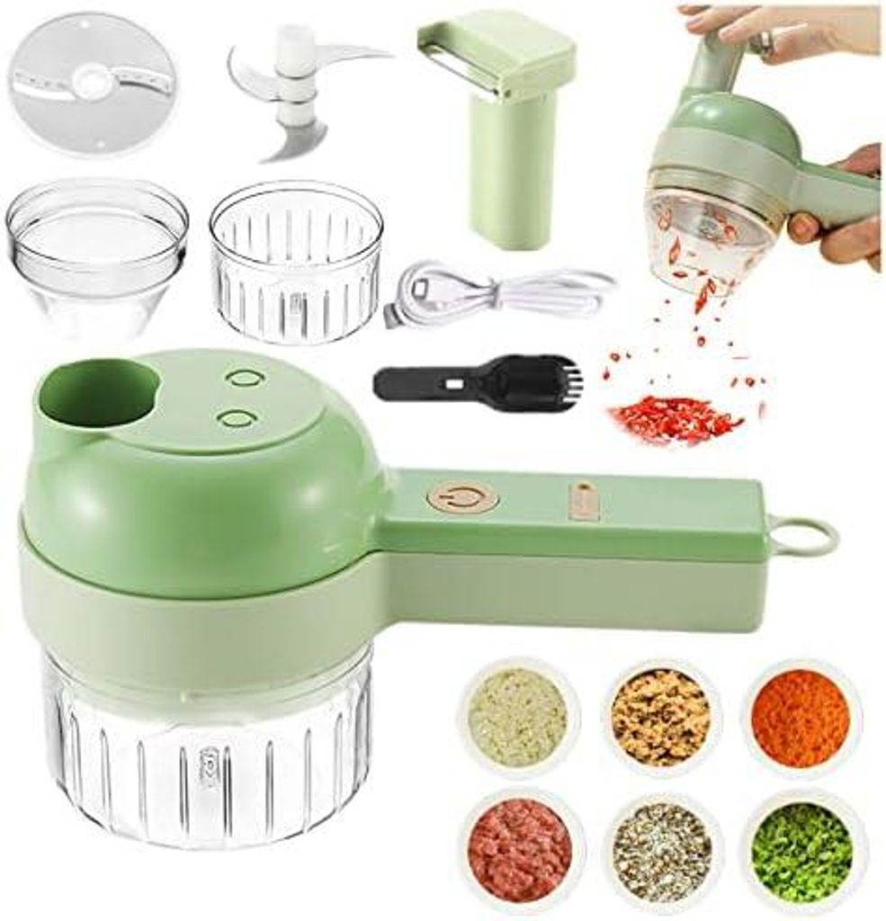 4-in-1 Elektro Gemüsehobel set, Gemüseschneider, Produktbild 