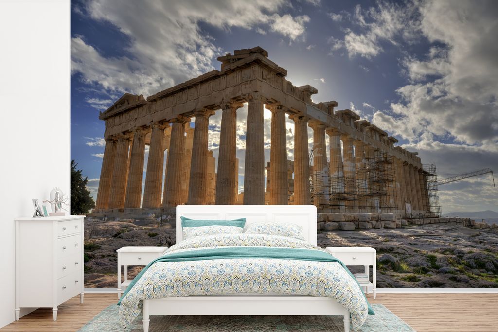 MuchoWow Fototapete für Wohnzimmer oder Schlafzimmer Wandtapete Vinyl Motivtapete Der historische Parthenon in Athen, Griechenland - 525x350 cm ...