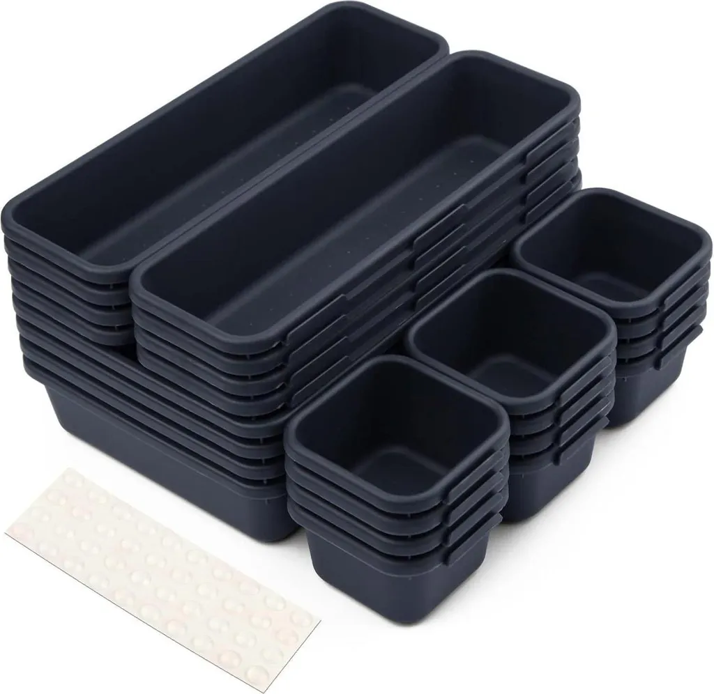 Système de Séparation de Tiroir Noir Robuste avec Compartiments Ajustables