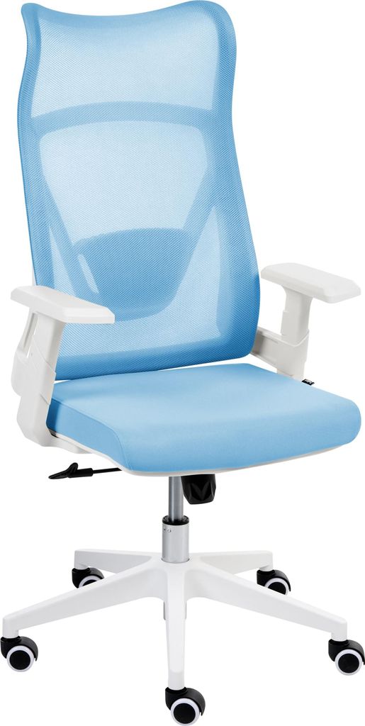 BELIANI Bürostuhl Hellblau Mesh Drehbar Höhenverstellbar mit Armlehnen Heimbüro Homeoffice Modern