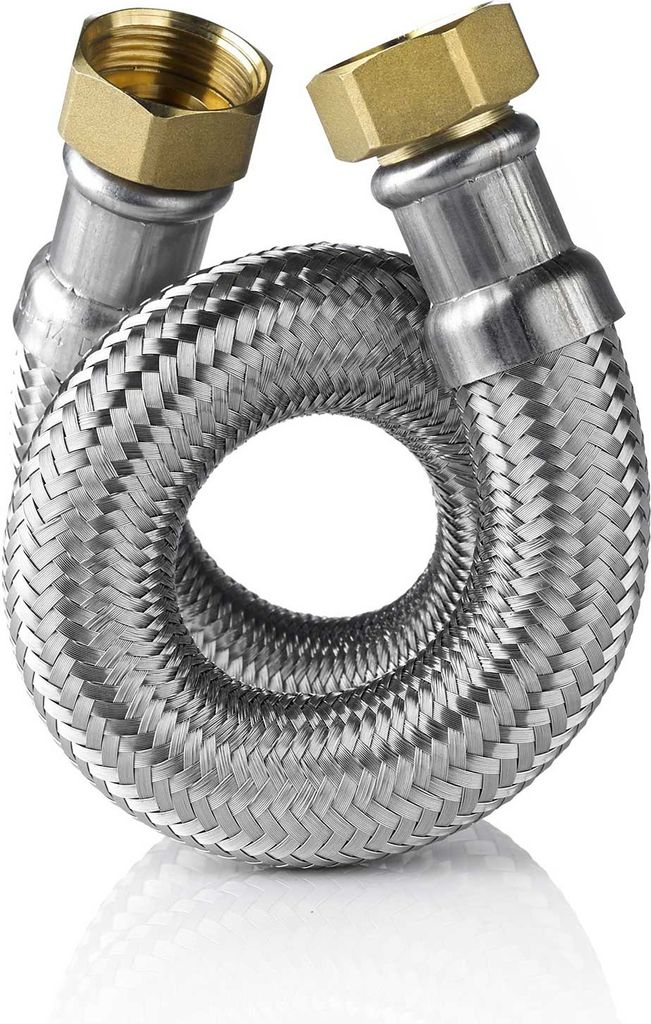 Edelstahl Flexschlauch 50cm - Panzerschlauch IG 1/2 X AG 1/2 Für Wasser