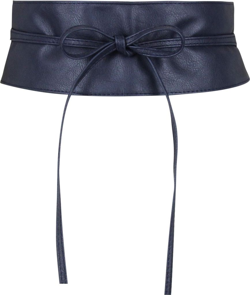 Damen Taillengürtel, breiter Wickelgürtel Obi Gürtel zum Schnüren Hüftgürtel Bindegürtel, Navy