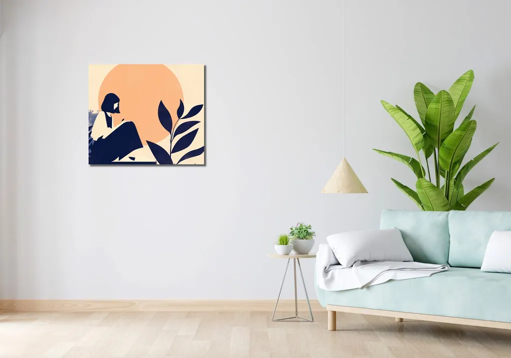 Tableau Image 70 x 60 cm Contemplation - Toile Murale Format Carré - 2