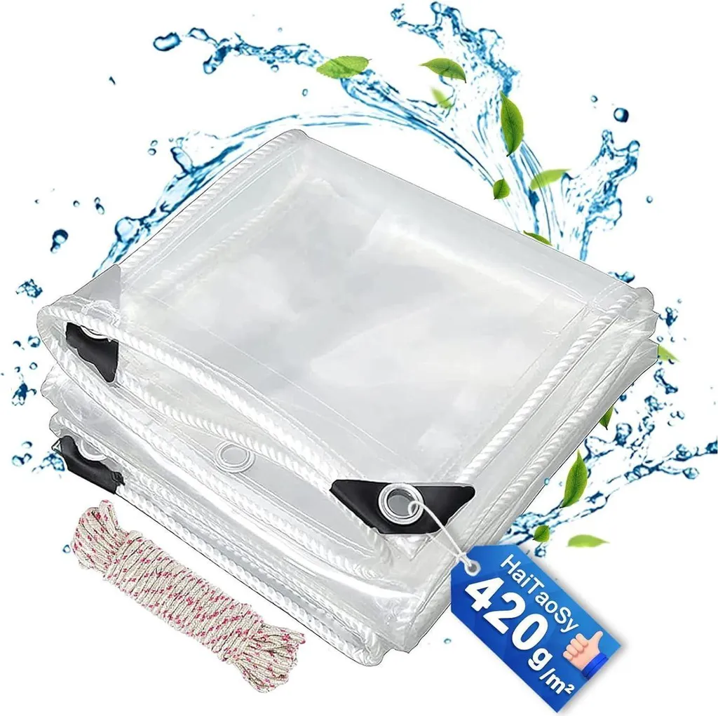Bâche anti-pluie transparente PVC 1x2m : finissez-en avec l'humidité