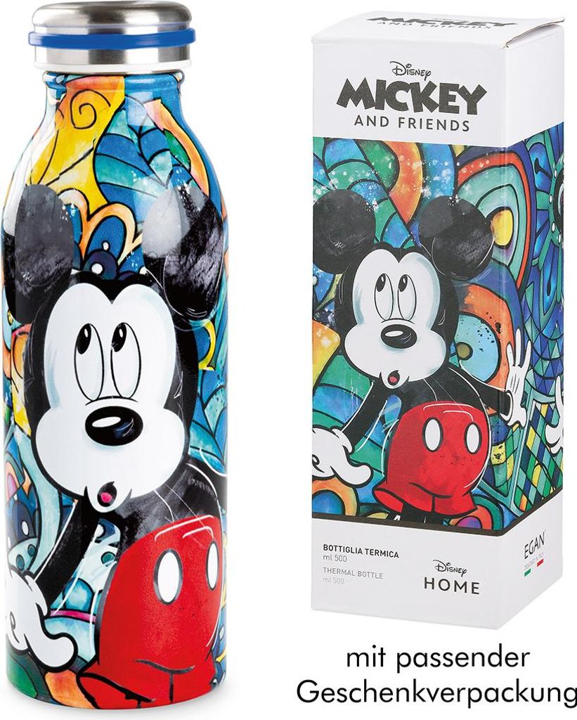 DISNEY - MICKEY - Isolierflasche aus Edelstahl - Höhe 21,5cm - bunt