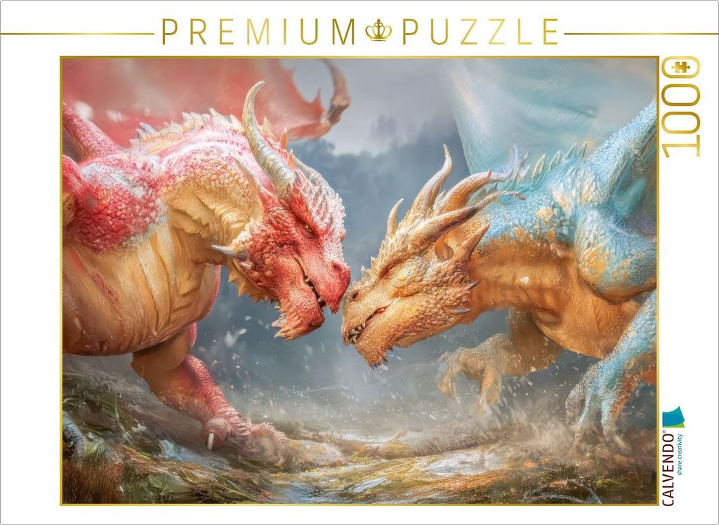 CALVENDO Puzzle Drachen | 1000 Teile Lege-Größe 64x48cm Foto-Puzzle für glückliche Stunden