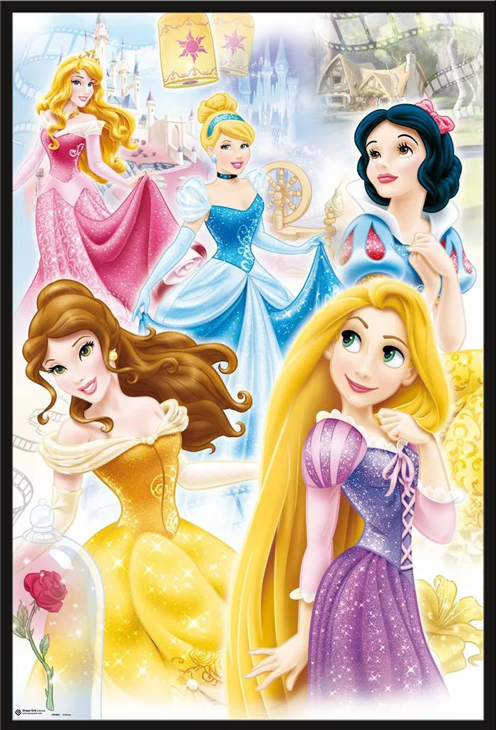 Décoration Murale Disney Princesses : Affiche et Cadre Noir Shinsuke