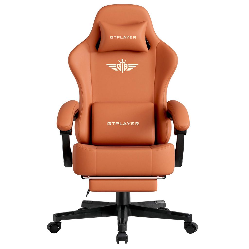 GTPLAYER Gaming Stuhl Ergonomischer Gaming Sessel Schreibtischstuhl Bürostuhl mit Stoffoberfläche Federsitzkissen, Verbindungsarmlehnen, mit Fuß...